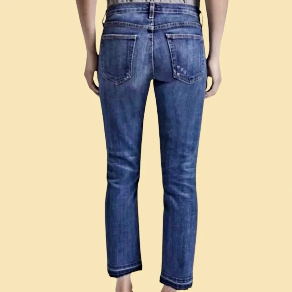Current/Elliott ‘Propeller’ Relaxed Straight Fit Cropped Released Hem Jeans 30